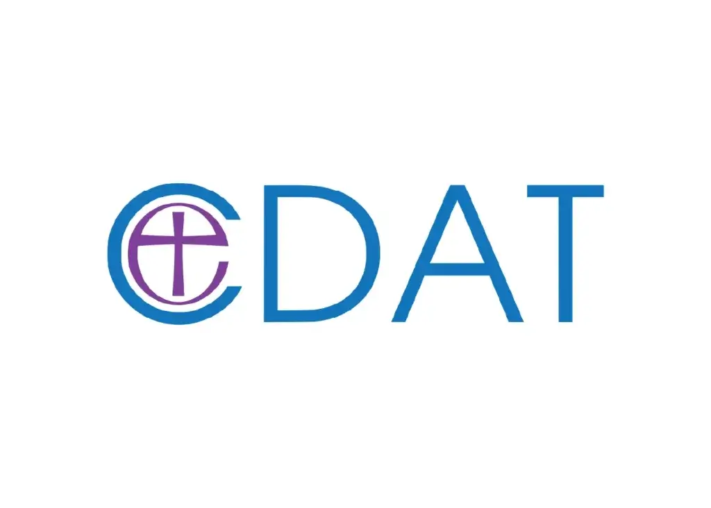 Logo featuring the letters "CDAT" in blue
